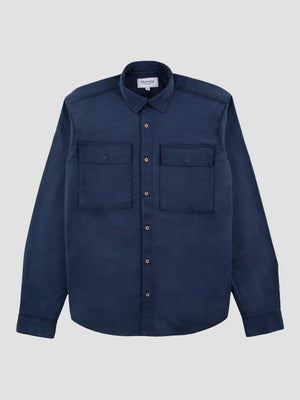 Regular Fit Offshore Navy Twill Casual Long Sleeve Shirt