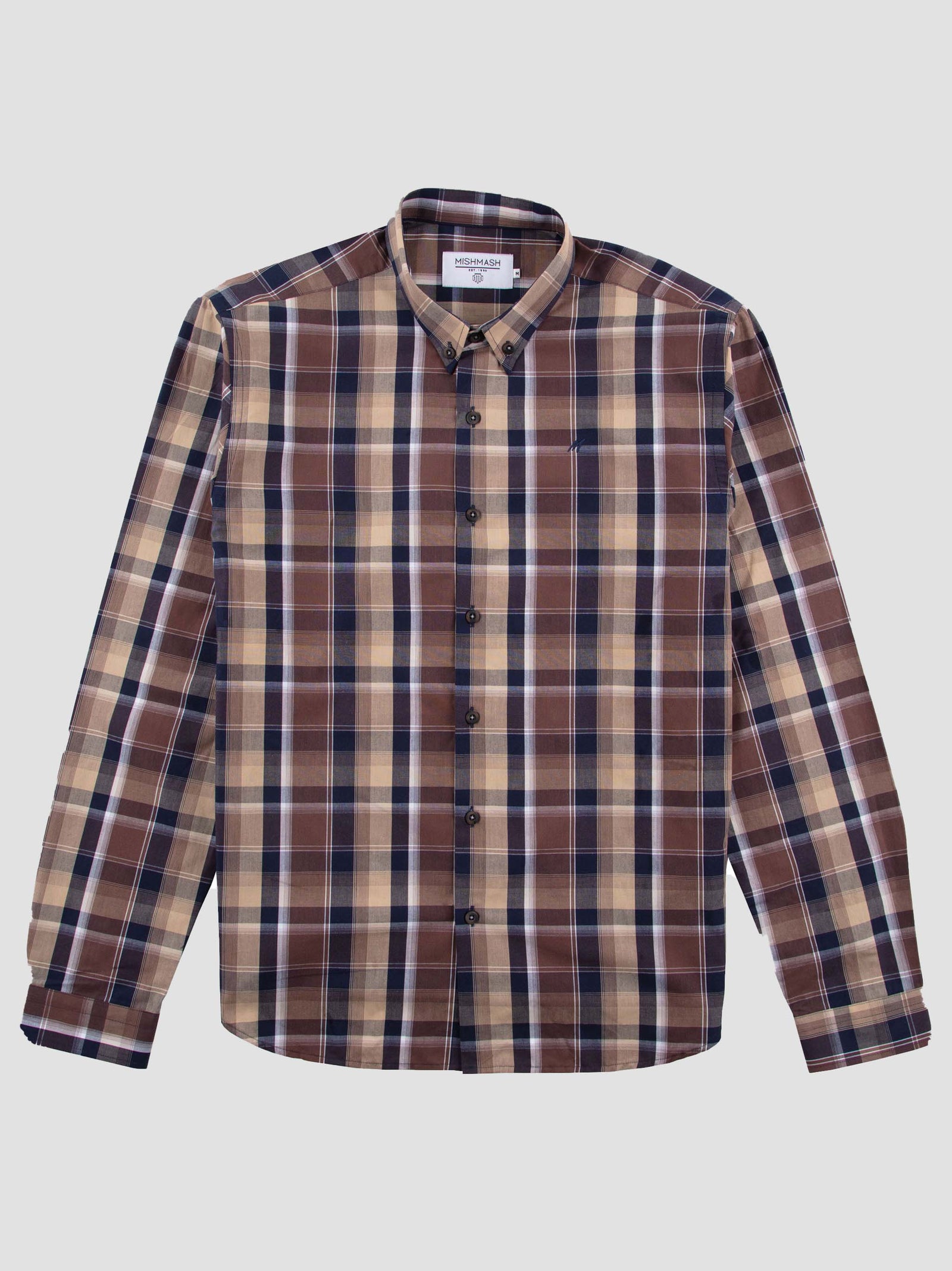 Regular Fit Rebel Cinnamon Check Long Sleeve Shirt