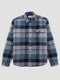 Regular Fit Verglas Navy/Sky Blue Quilted Check Long Sleeve Shirt