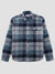 Regular Fit Verglas Navy/Sky Blue Quilted Check Long Sleeve Shirt